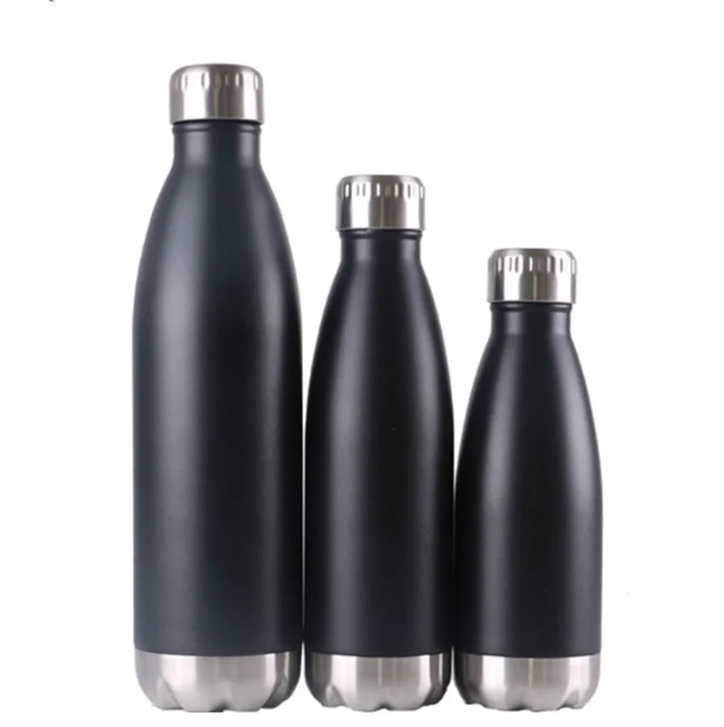 Leak-Proof Double Walled Stainless Steel Cola Shape Sports Water Bottle