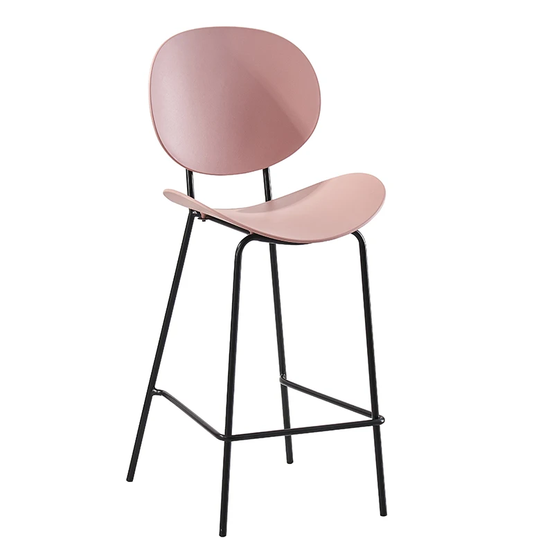 used modern design metal frame pink color bistro kitchen dining high comfort plastic bar chair