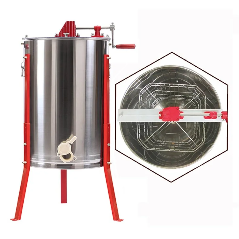 honey processing machine honey centrifuge 4 frames manual honey extractor