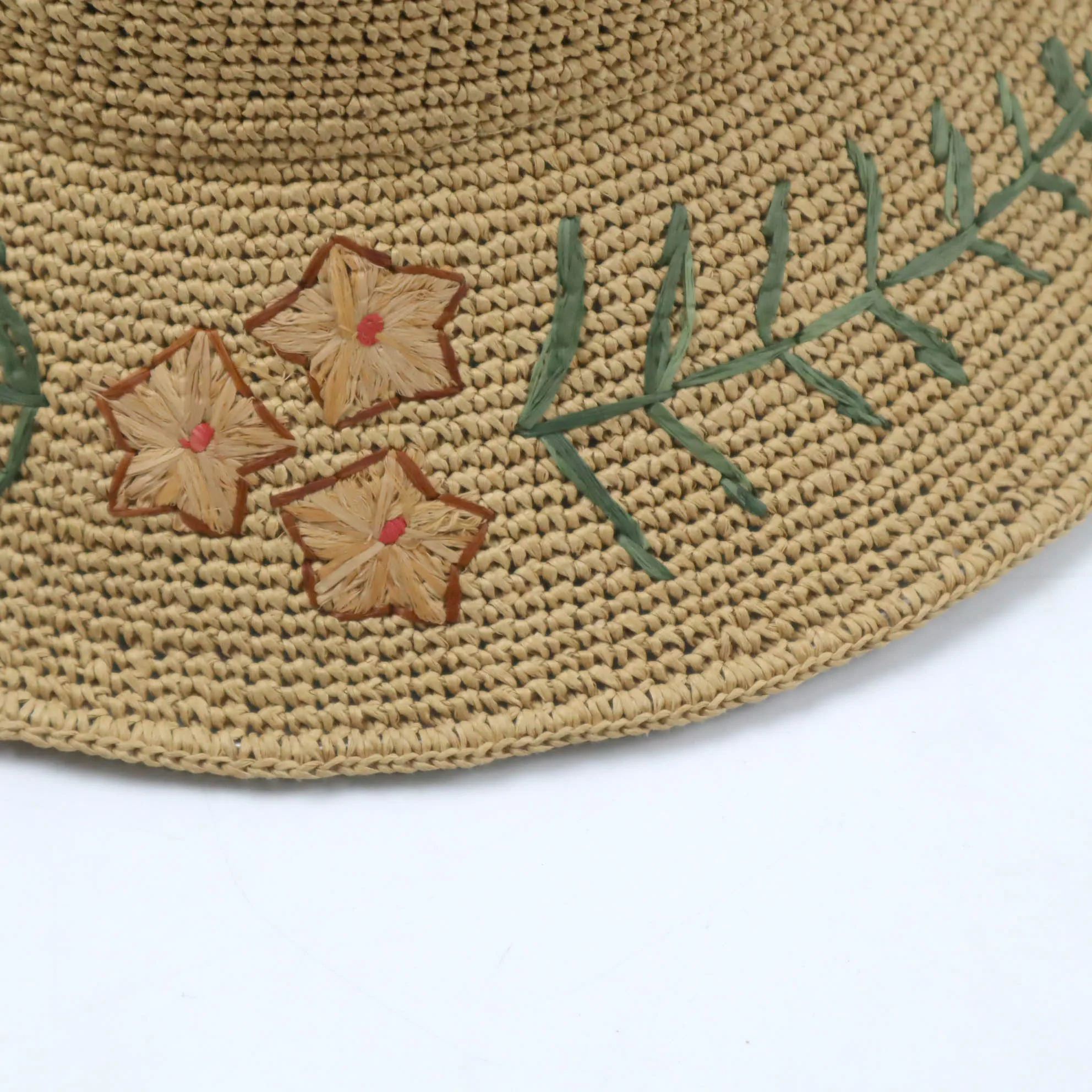Factory Oem Girl Embroidery Wide Brim Sun Protect Beach Floppy Hats
