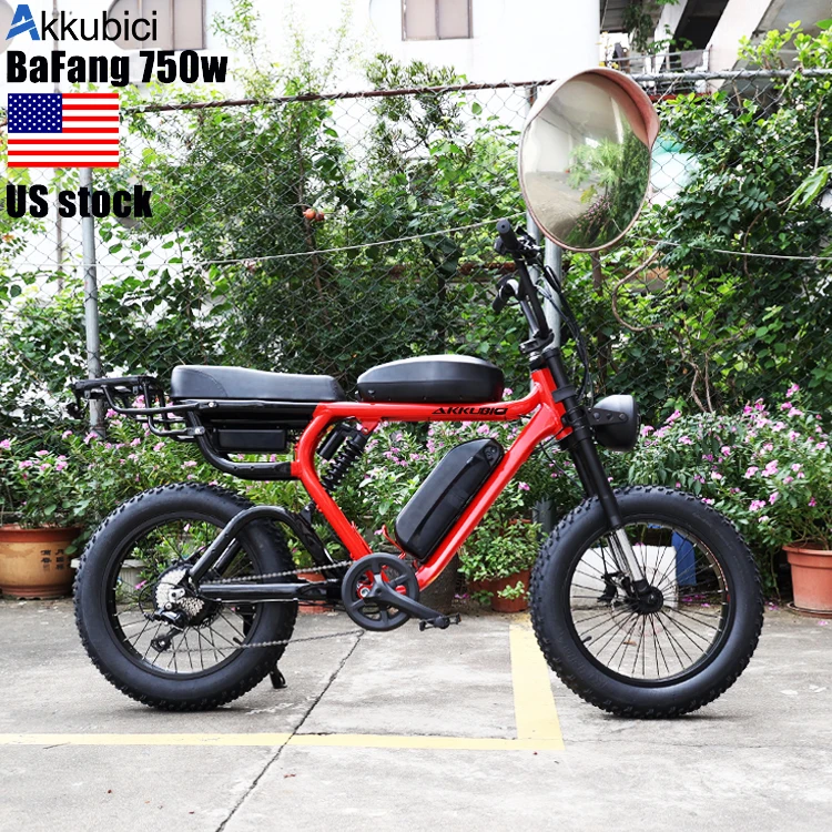 Akkubici bafang 48v 750w 1000w full suspension retro vintage e bike ebike dirt mountain fat tire bicycle electric bike