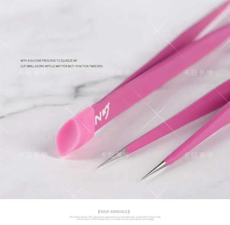 Manicure tweezers double-headed tweezers with silica nail art tools