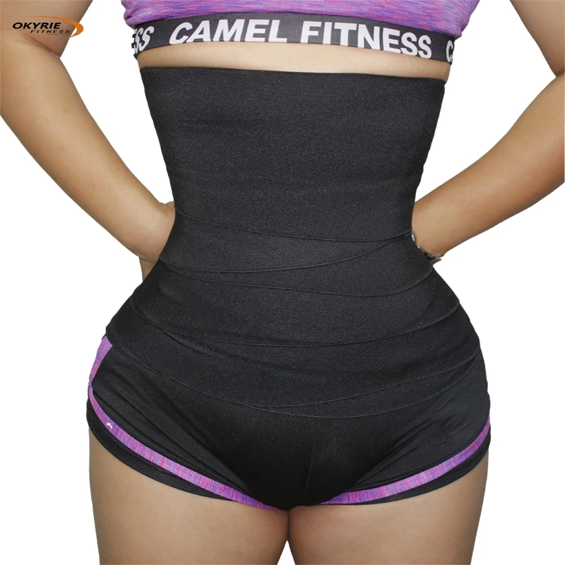 Okyrie new product custom logo red loop corset top belly stomach tummy band waist trainer wrap