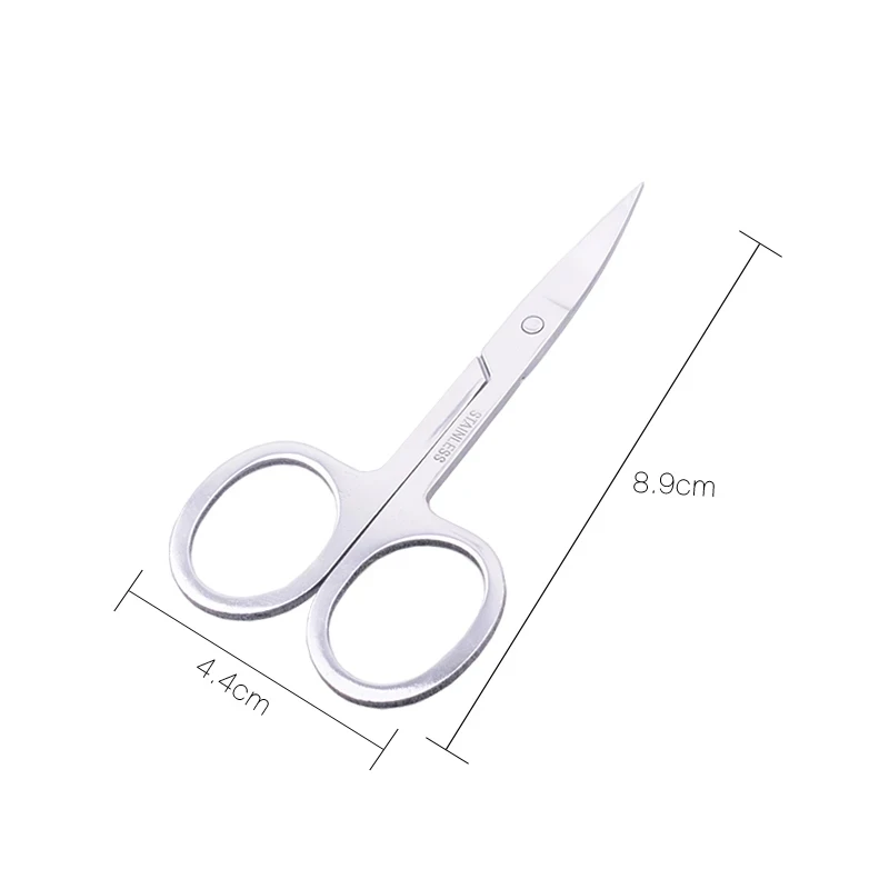 Nail Eyebrow Cutting Scissors Steel Yangjiang Popular Make up Black Stainless Logo Style Finger Beauty Sharp Color Handle Blade