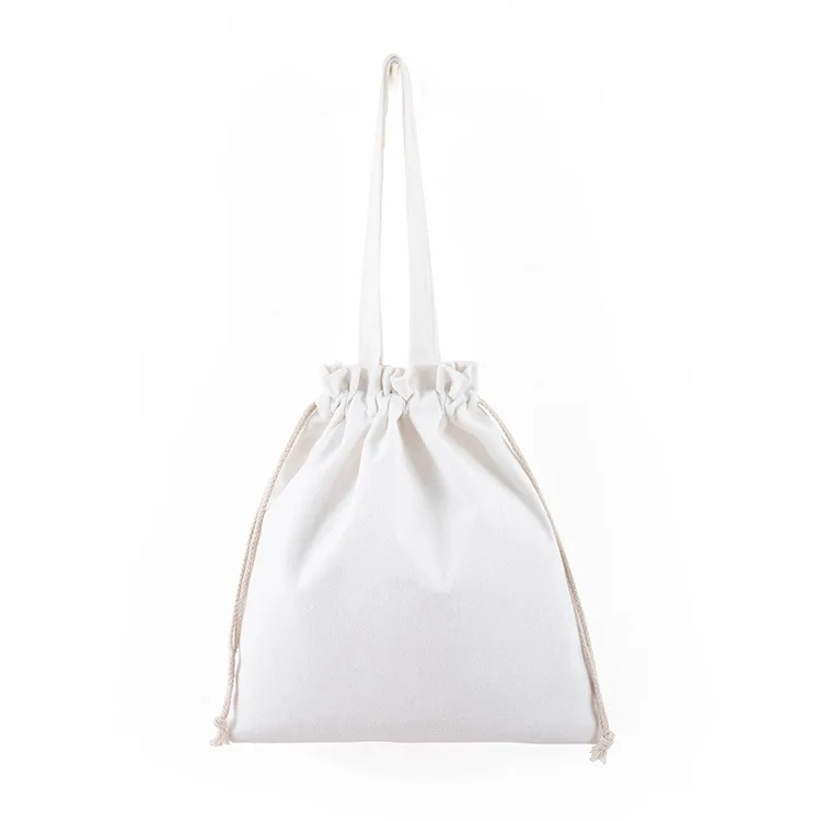 Personalized Colorful canvas cotton drawstring bag with double string