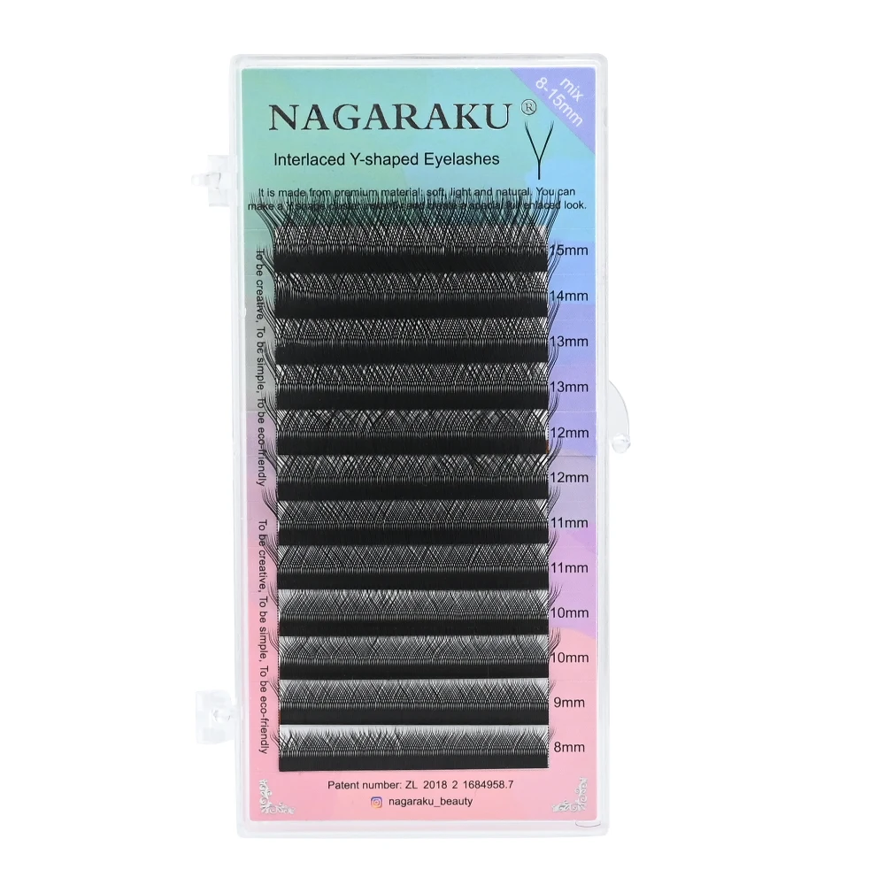 NAGARAKU curl L LU Y shape hand woven premium mink soft light natural eyelashes extension