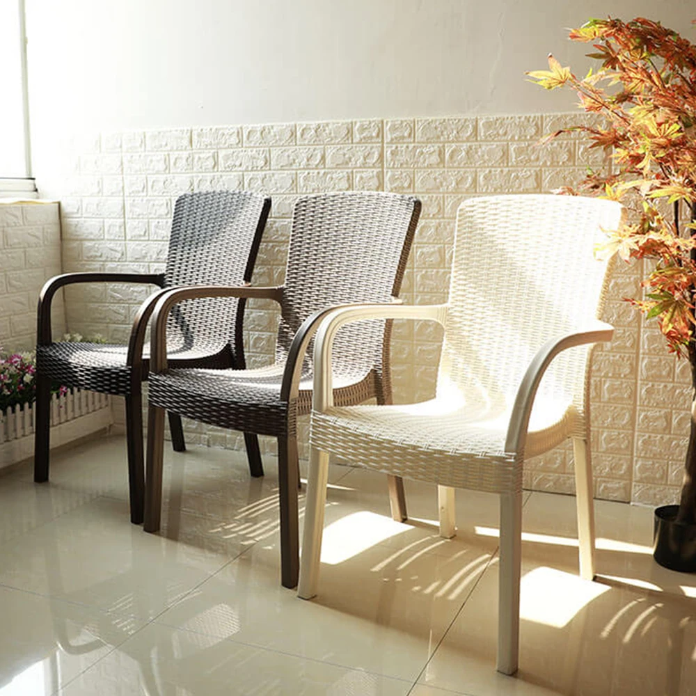 Garden Chairs Rattan Restaurant patio Bistro Outdoor Plastic Rattan Armchairs