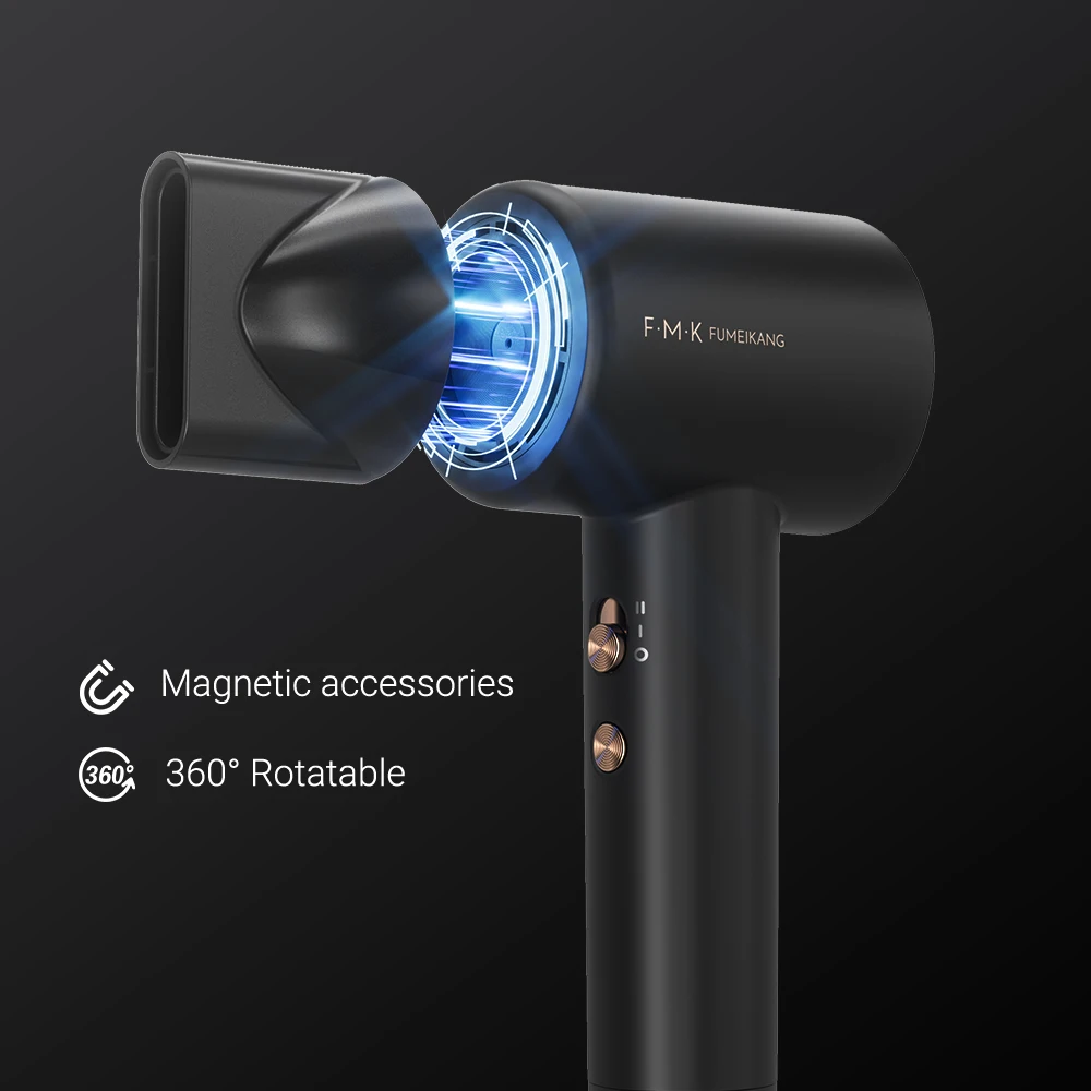 FMK New Arrival BLDC high speed motor portable professional Ionic hair dryer Super Sonic Hair Dryer 1800W blowdryer