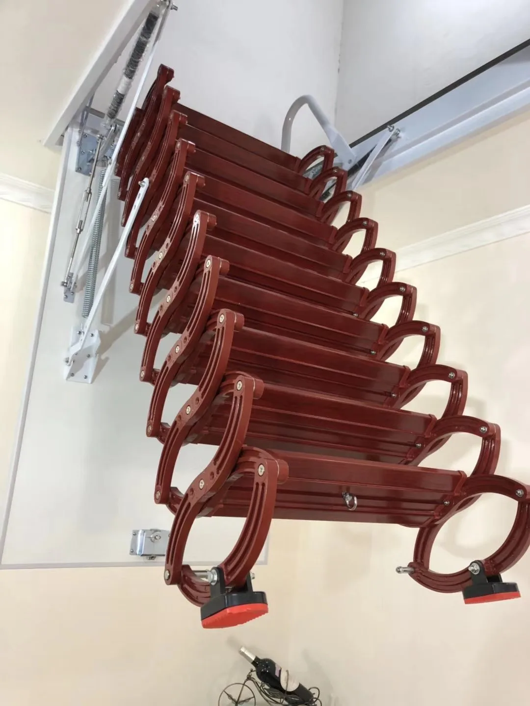 Electric Auto Up/Down Retractable Ladder Titanium Alloy Attic Telescopic Stairs