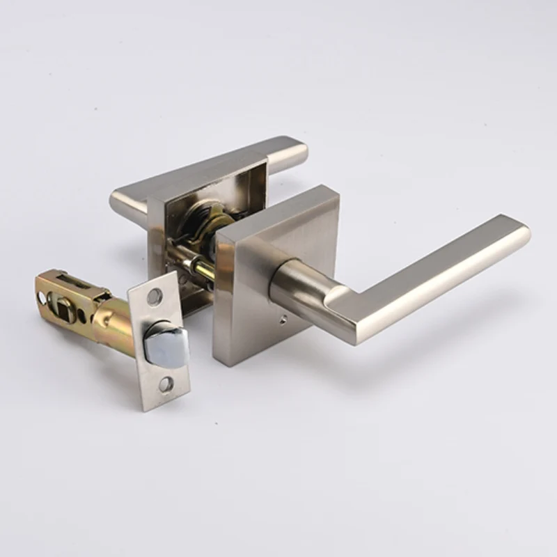 Interior Privacy Door Handle with Lock, Door Lever For Bathroom and Bedroom,  Keyless Push Button Lock Door Lever