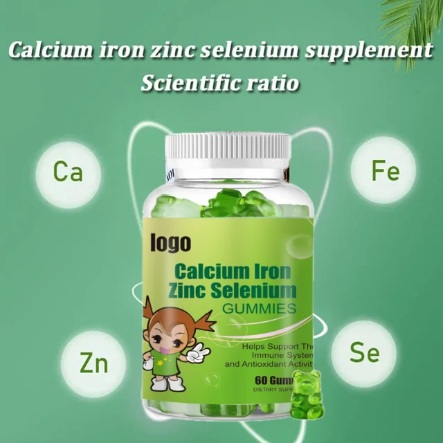 Calcium Iron Zinc Selenium Gummies Promote the Development of Bones and Teeth Prevent Anemia