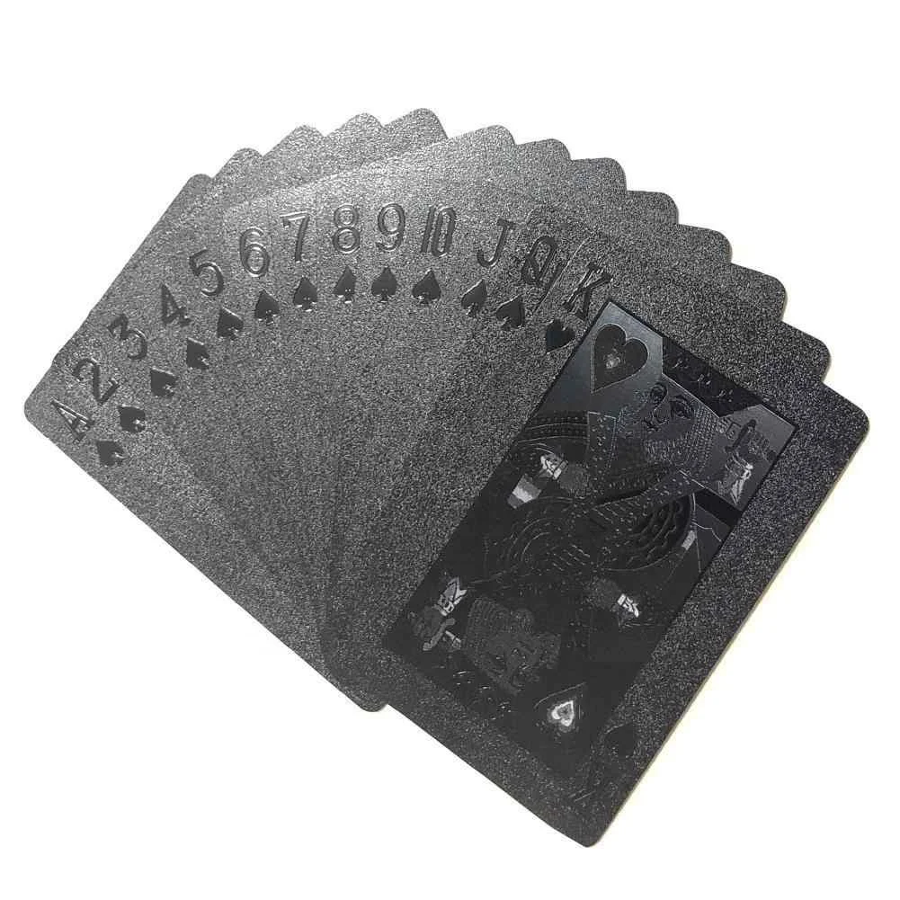 New Playing Cards Plastic Waterproof Poker Cards For Magician Collection Black Card Game Gifts
