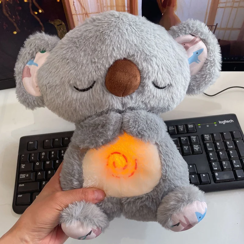 Manufacturer Cute Breathing Glowing Musical Koala Soothing Plush Toy Baby Sleeping Artifact Sleeping Doll