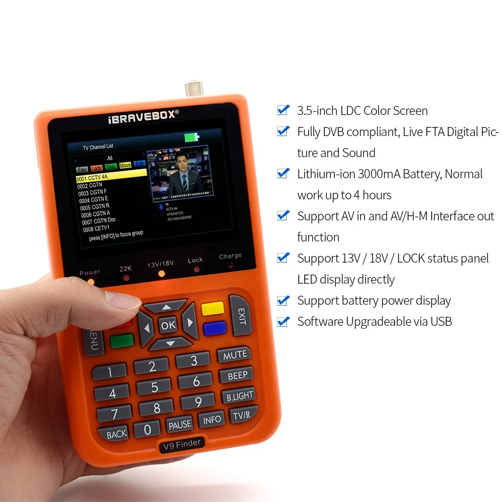V9 Finder Digital Satellite 3.5 Inch LCD Signal