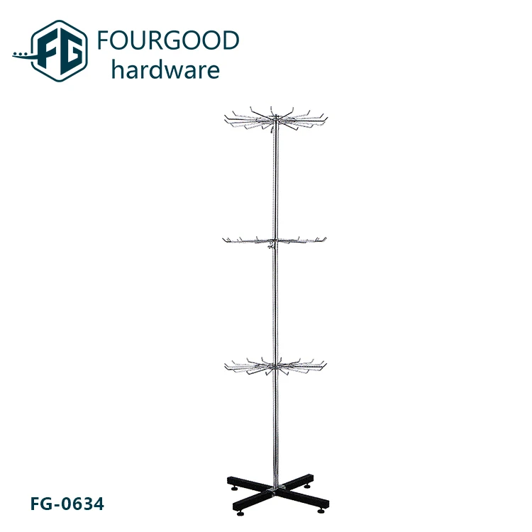 Metal iron chrome-plated DVD display showcase floor stand promotional shelf rack