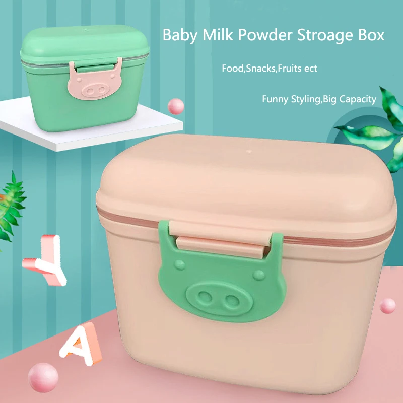 
PP Plastic Food Grade Cartoon Pig Nose Baby Milk Powder Storage Box Food Snacks Container 