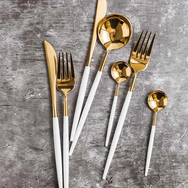 Flatware Portuguese Stainless Steel Knife Fork Spoon With Colorful Handle Cutlery Set