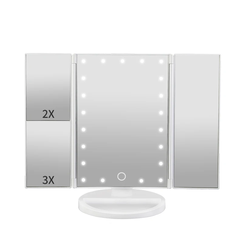 Fullkenlight desktop touch compact led makeup mirror smart make up mirror with led light