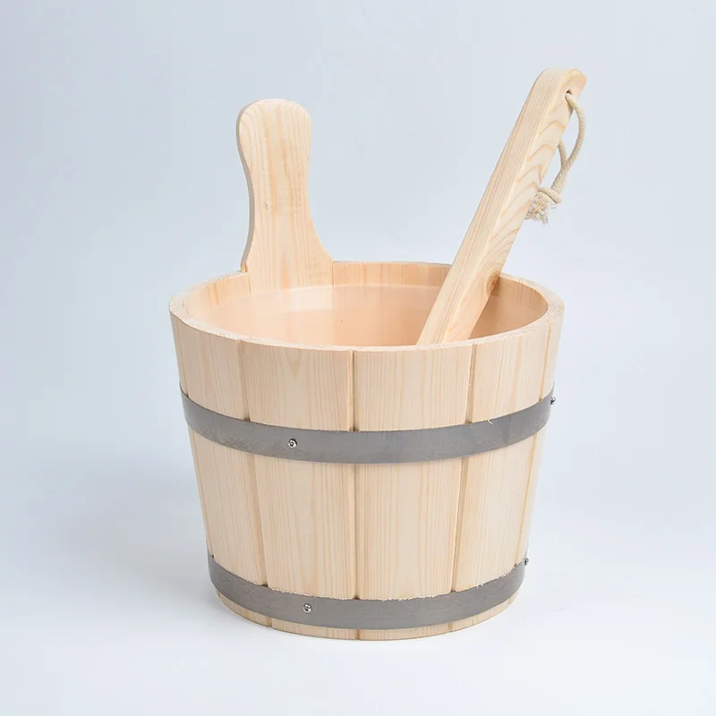 Sauna Accessories Sauna Bucket Wooden Bucket With Ladle
