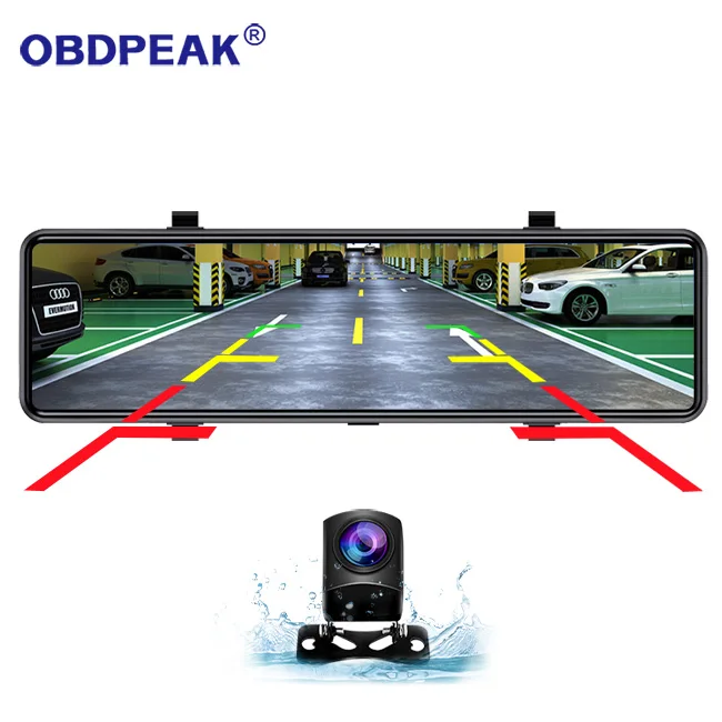 
Dual Lens HD 1080P Dash Cam Streaming media Rearview Mirror Car Camera Night Vision 24H Parking Surveillance Car Video Recorder 