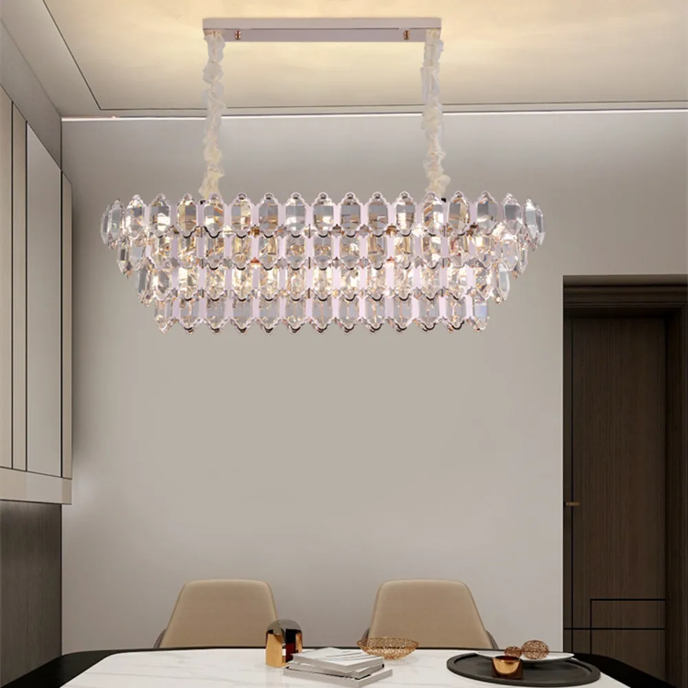 Turkish Decoration Dinning Lighting Asfour Real Crystal Pendant Light Square Gold Modern Chandelier