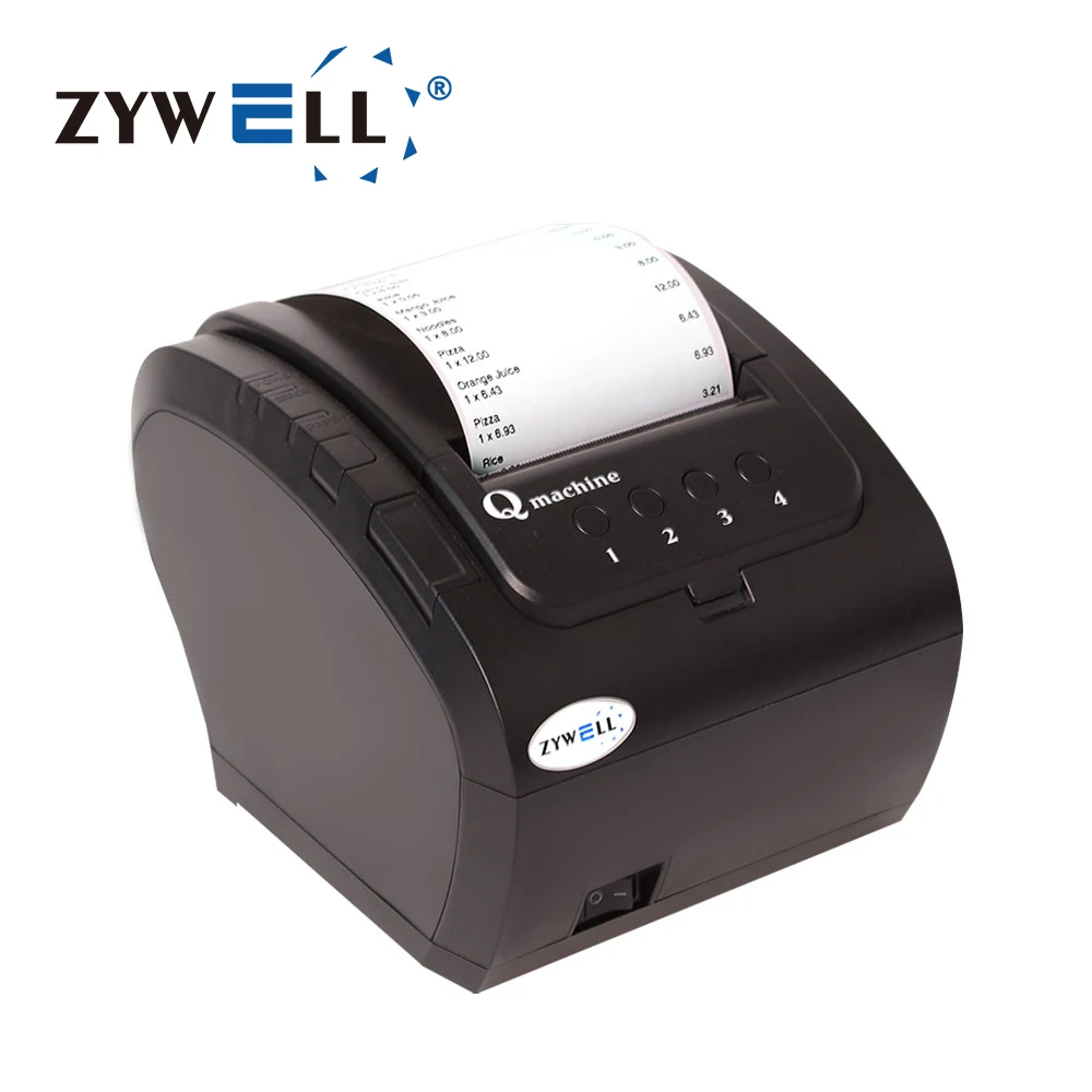 ZYWELL pos system 80mm thermal queue ticket printer ZY307Q restaurant bank park queuing printer