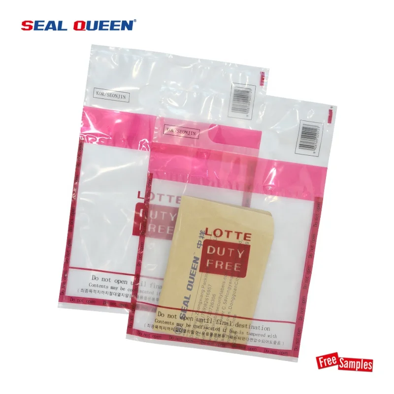 Clear LDPE ICAO Recycle Custom Design Printing Anti-theft Shopping Carry Plastic Airport Duty Free Security Tamper Evident Bags