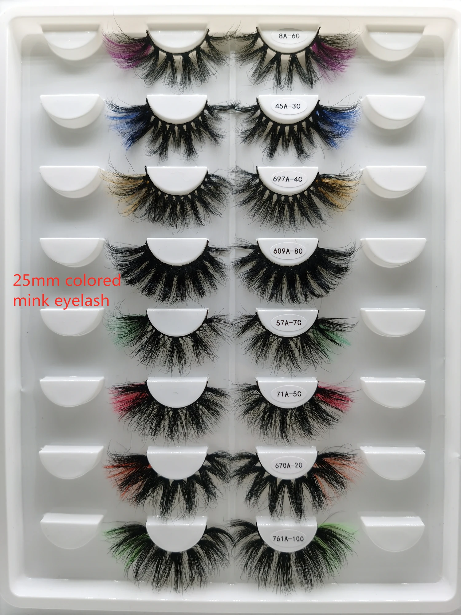 3d 20mm 25mm best seller colored real strips mink eyelashes with different colors