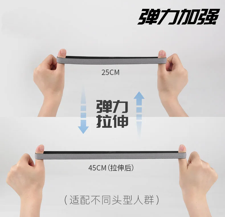 Solid Color Skin-friendly Man Running Fitness Yoga Outdoor Silicone Hair Strip Sweat Guide Elastic Sports Headband