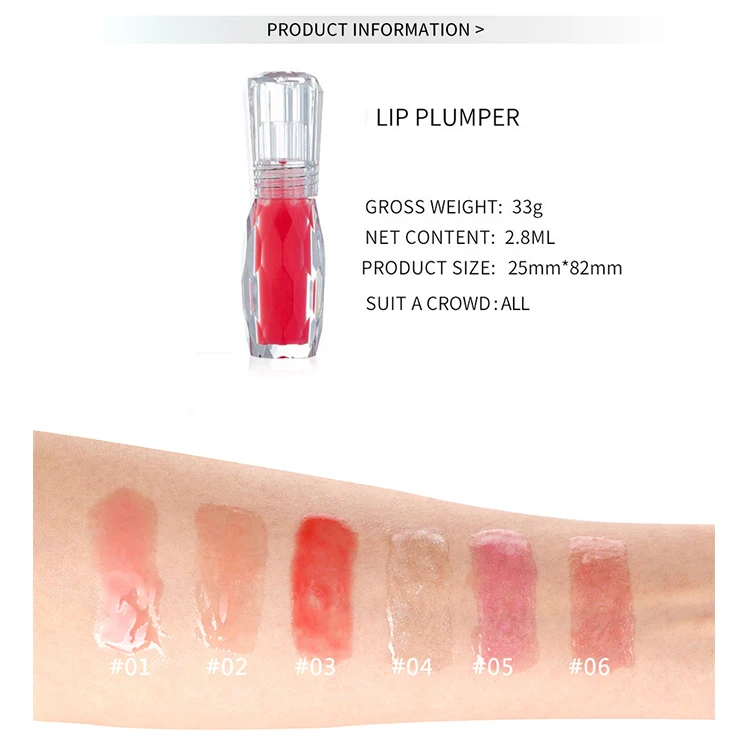 Wholesale No Label Natural Mint Moisturizing Jelly Liquid Lipstick Glitter Moisturizing Sweet Jelly Lip Gloss Private Label