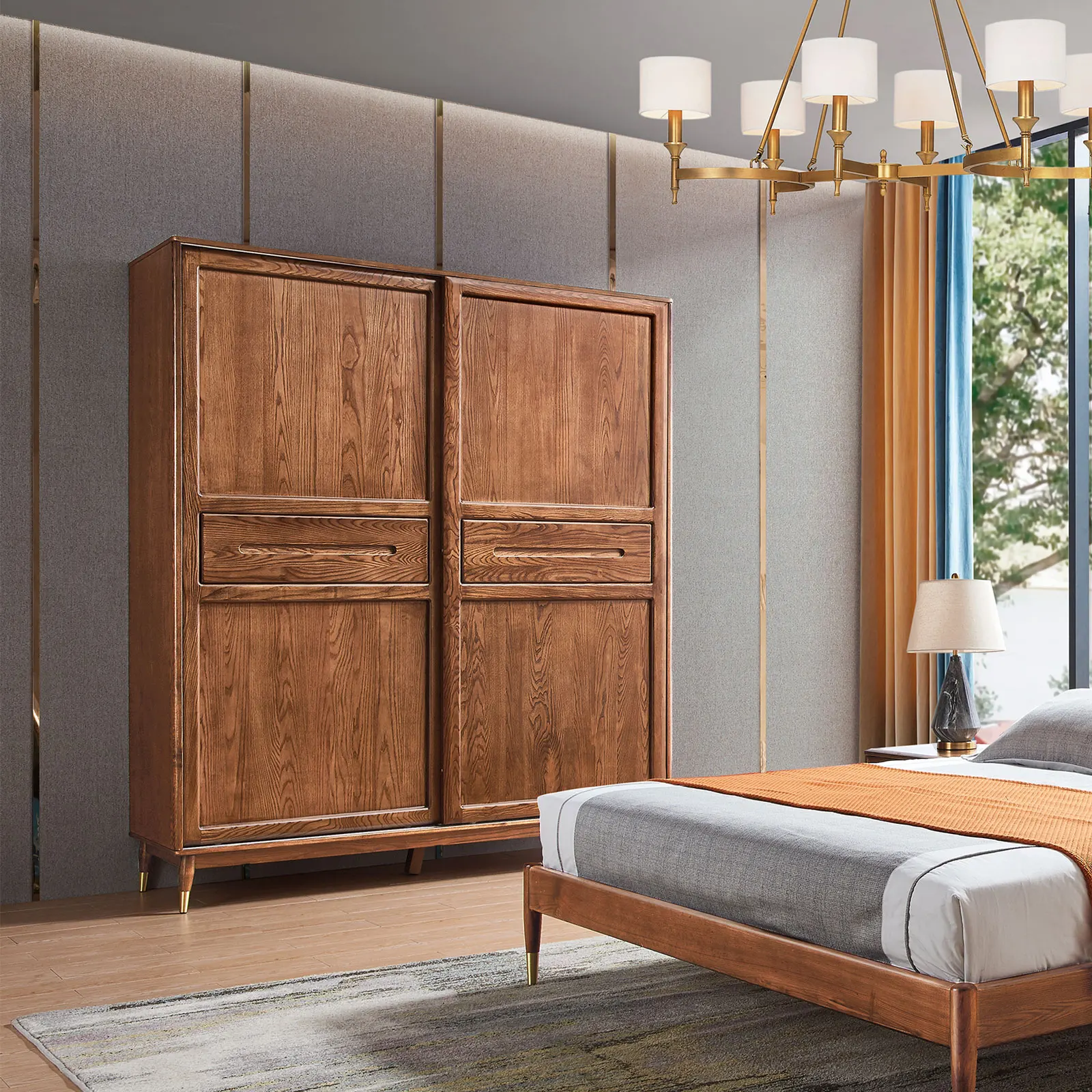 Wooden Modern Corner Furniture Fitted Sliding Door Italian Closet Cabinet Clothes Girls Storage Organizer Bedroom Wardrobes