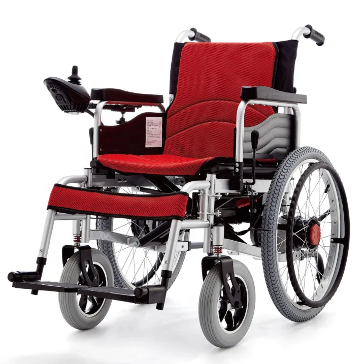 Cost effective folding electric carbon steel wheelchair for elderly or disabled with remove control