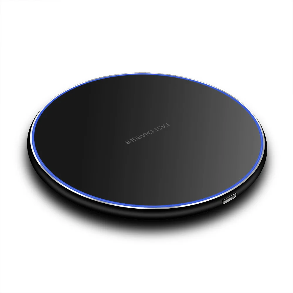 Phone Wireless Charger 6mm Thin Aviation Aluminum Computer Numerical Control Technology Fast Charging Pad Blue Light