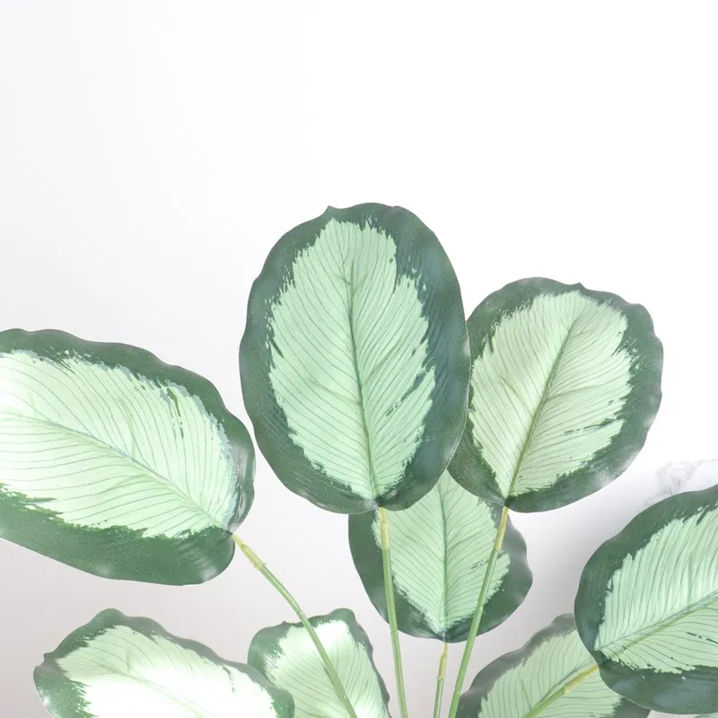 Mini size indoor plastic artificial ficus bonsai monstera green plant Fatsia Japonica trees in pot