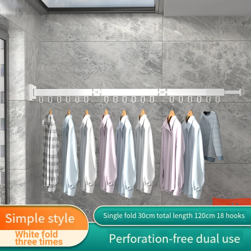 Easy to use Can be used for storage Thickened material 360 rotation Wall mounted folding clothes hanger