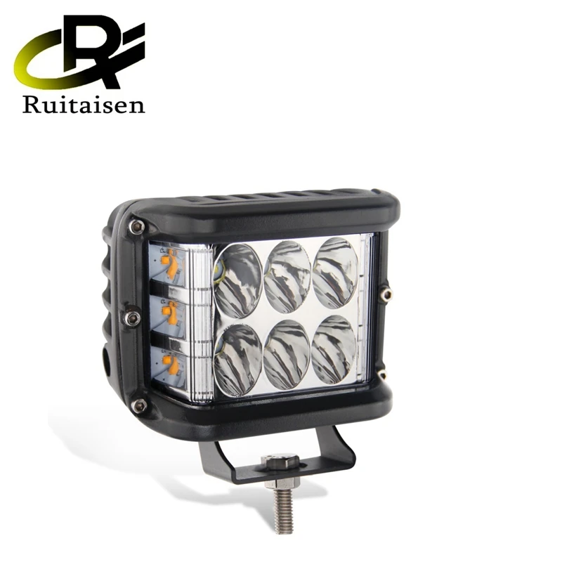 4 inch LED Work Light Bar Cube Side Shooter Pod White Amber Strobe Lamp SUV ATV Truck Work Lights Car Accessories 12V 24V