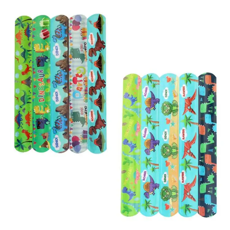Slap Bracelets Snap Bands For Kids 1st Boy Roar Birthday Party Favor Dinosaur Gift