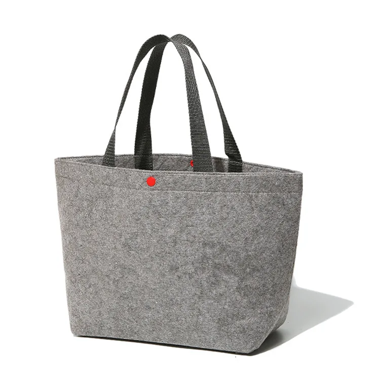 Customized reusable wool felt ladies bag shopping tote bag