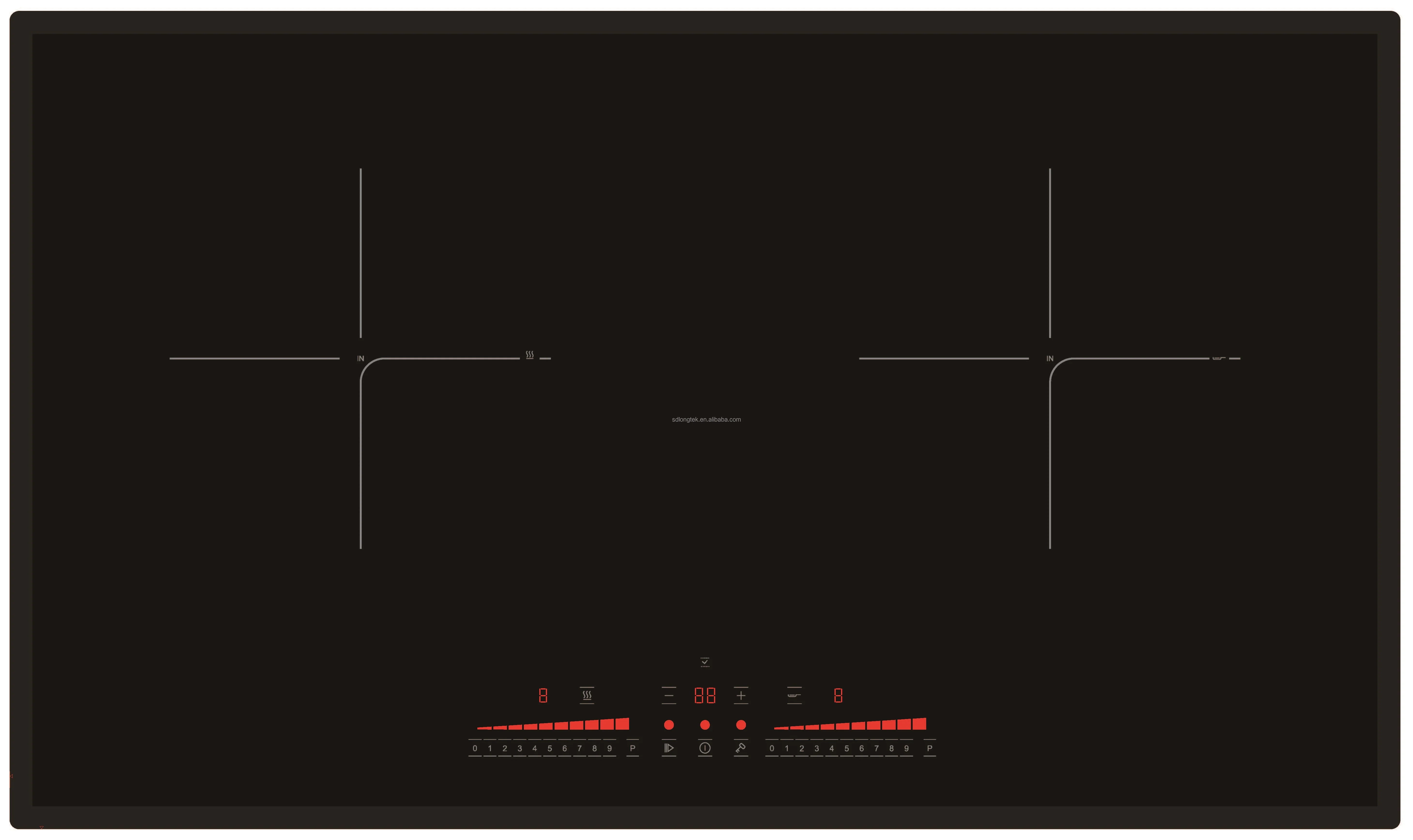 730mm 2 Burner Induction Cooker Electric 4000W Built-in Cooking Stove with Booster Function
