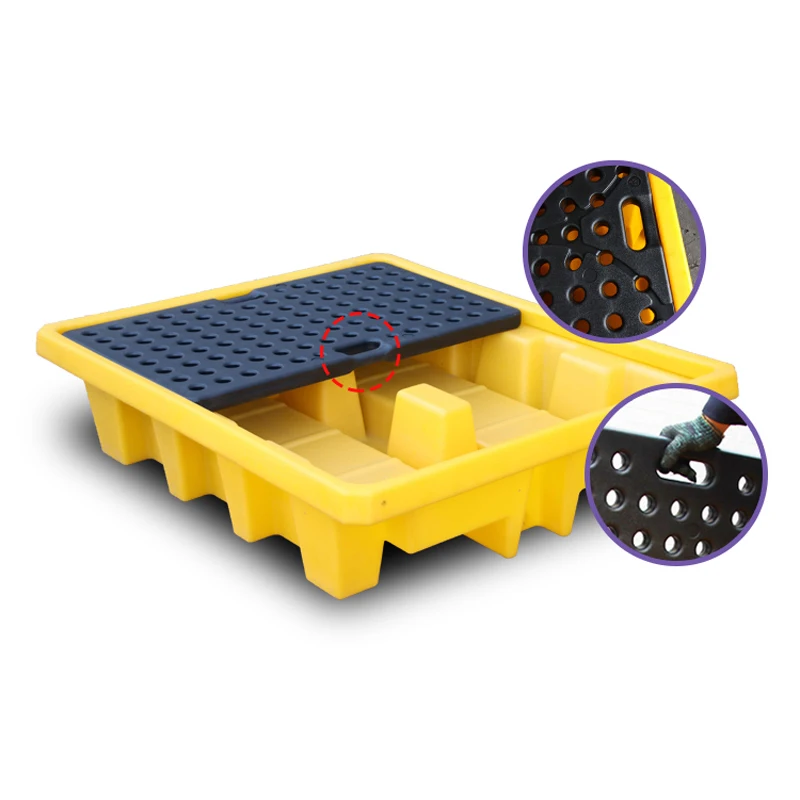 Heavy-Duty IBC Spill Pallet for Chemical Spill Control Large Capacity 1 Drum Spill Containment Pallets