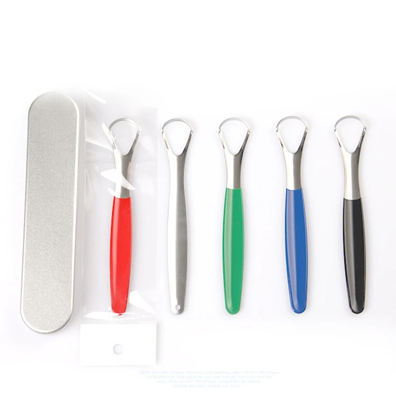 Wholesale other oral hygiene products tongue cleaner reusable tongue cleaner copper tongue scraper with hand oral care