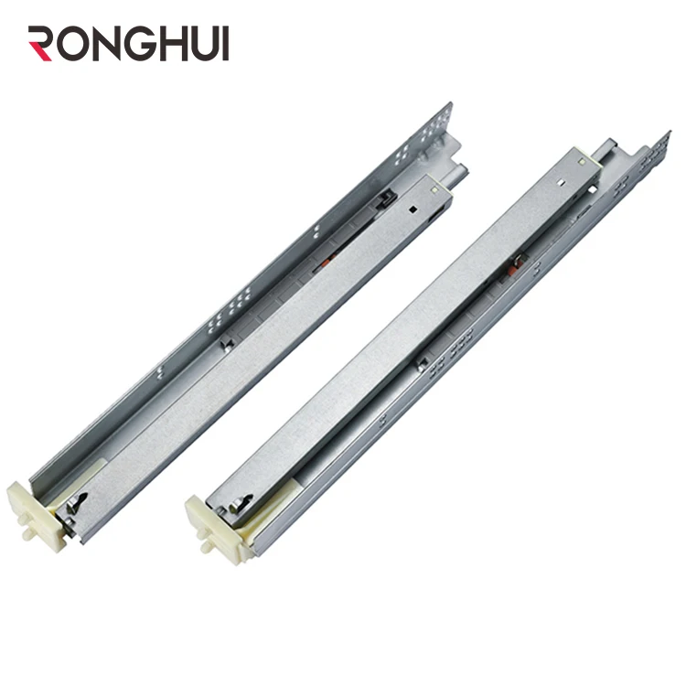 Furniture Accessories 3 Section American Style Hidden Push To Open Telescopic Drawer Slide Rail