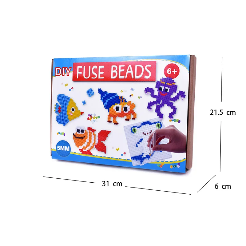 Kids Diy 24 Colors Ironing Beads Educational Toys Plastic 5mm Hama Fused Beads Fish Cartoon Patterns Perler Beads