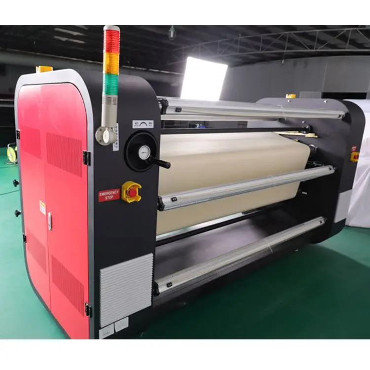 Automatic pneumatic pressure control roll to roll heat transfer press t-shirt printing machine