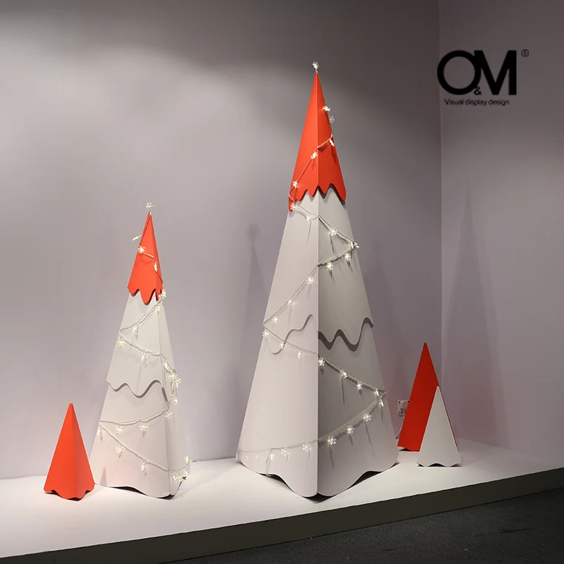 O&M Display Design Triangle Christmas Tree Xmas Window Large Xmas Window Decorations