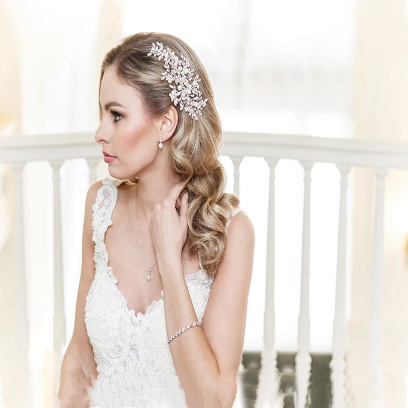 Dramatic Crystal Hair Clip Accessories High Quality Crystals Gold Bridal Hair Comb bridal hair crystal beads vines