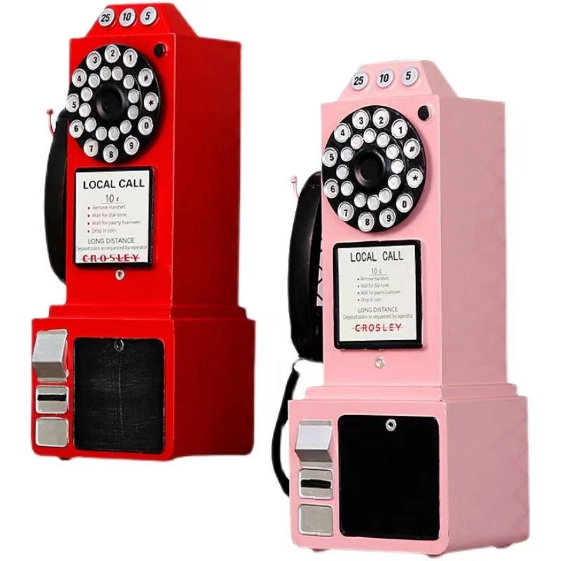 Customized style Red Orange Blue Pink Yellow European Rotary Audio Guestbook Telephone Audio Guest Book Phone Booth