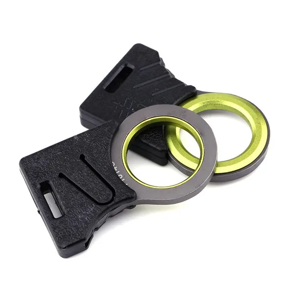 Outdoor Camping Hiking Survival Single Finger Sharp Cut Rope Buckle Keychain Knife EDC Tool
