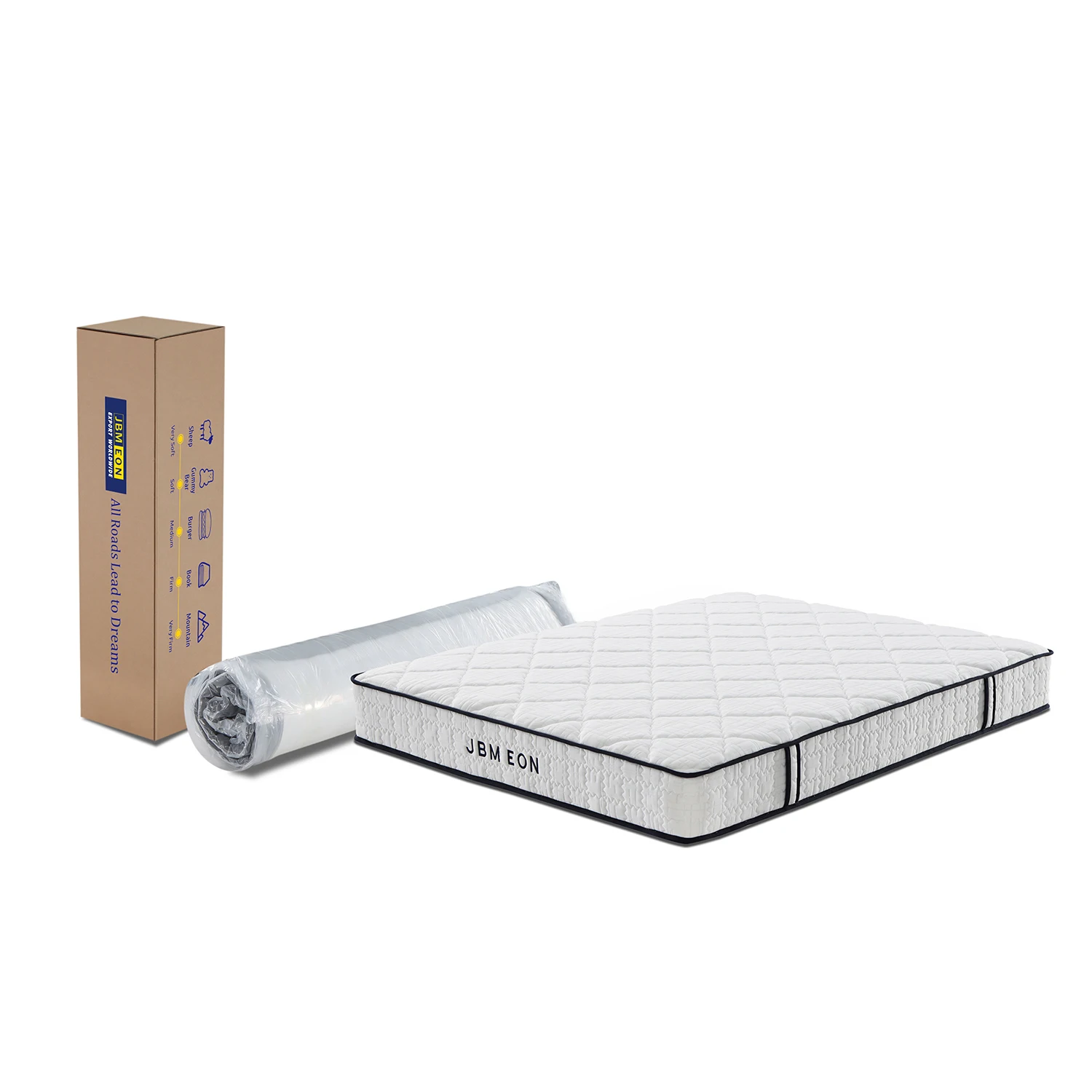 JBM 10 inch King Queen Size Spring Bed Mattress Hybrid Pocket Coil Mattress in a box