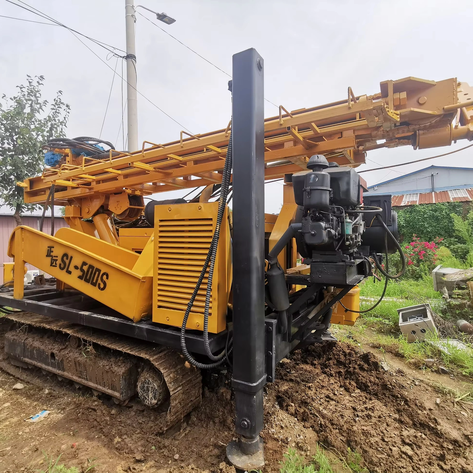 Вторая рука SL500m89 буровая труба 6,6 м башня стальная гусеничная ленточная генератор качественная буровая установка для водяных скважин